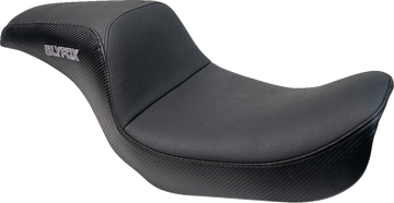 SLYFOX Drifter Seat - Gray Logo - Black Vinyl w/ Slipstop - Carbon Fiber - Dyna '96-'03 4883B-slyfox