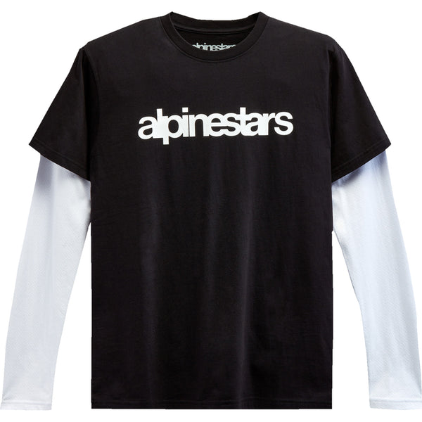 Alpinestars Stack Long-Sleeve T-Shirt - Black/White - Medium 1213713001020M