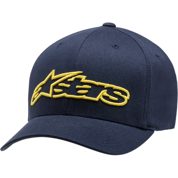 Alpinestars Blaze Flexfit Hat - Navy/Yellow - Large/XL 1039810057050LX