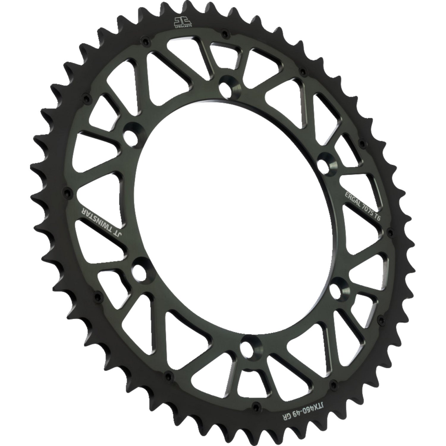 JT SPROCKETS Steel Rear Sprocket - Graphite - 49 Tooth JTX460.49GR by JT Rear Sprockets   Steel Type