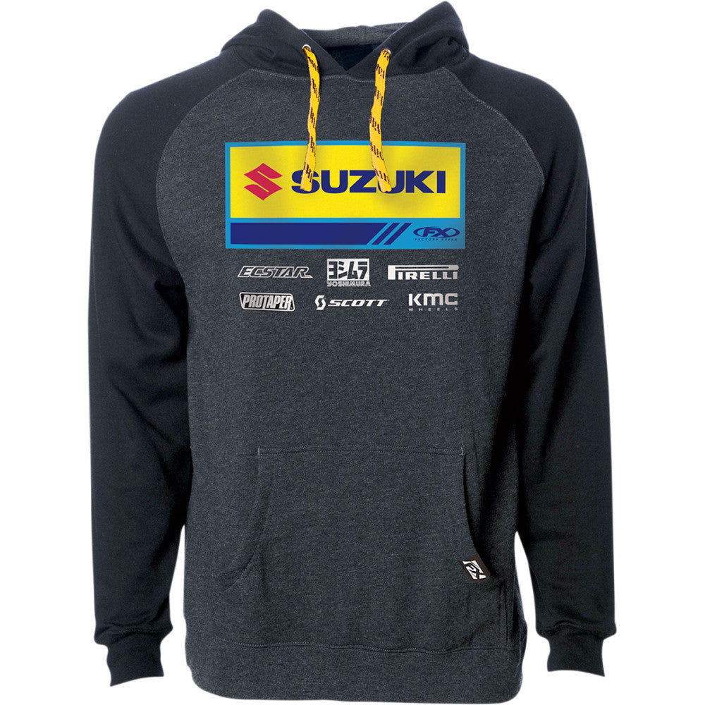 FACTORY EFFEX Suzuki 21 Racewear Hoodie - Charcoal/Black - Large 24-88424