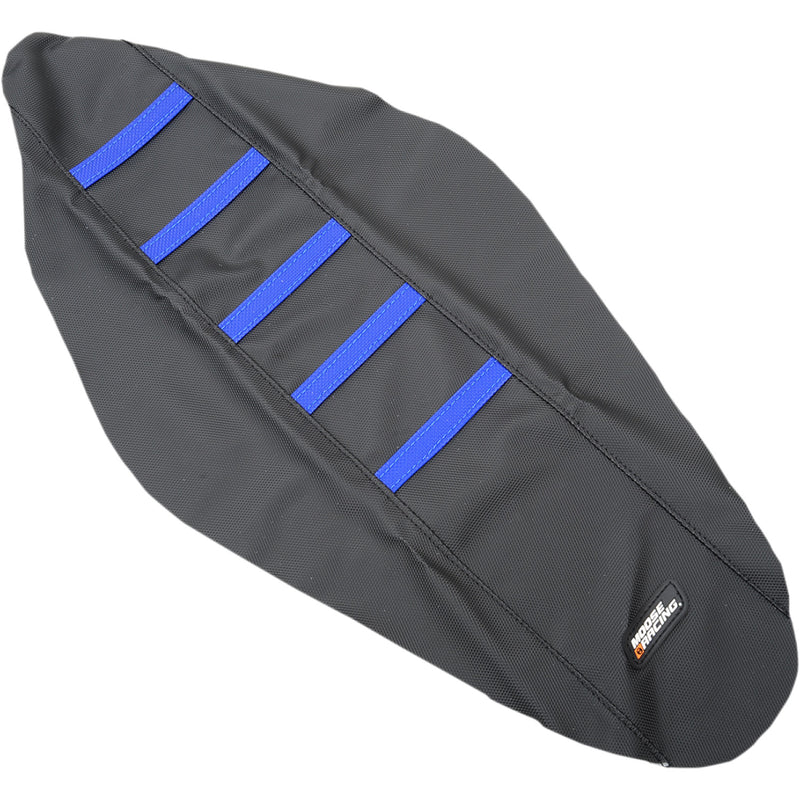 Moose Racing Ribbed Seat Cover - Black Cover/Blue Ribs - Husqvarna HQV12514