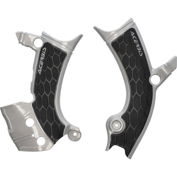 ACERBIS X-Grip Frame Guards - Silver/Black - YZ 250F/450F 2981441015