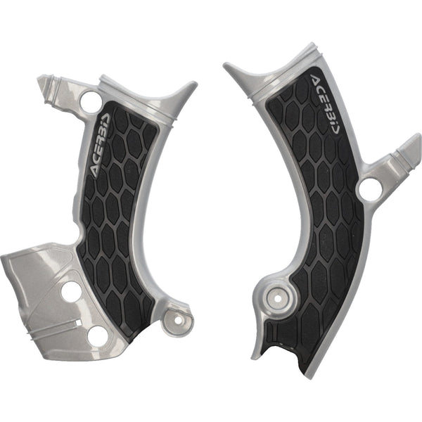 Acerbis X-Grip Frame Guards - Silver/Black - YZ 250F/450F 2981441015