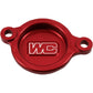 WORKS CONNECTION Oil Filter Cover - Red - Honda 27-006