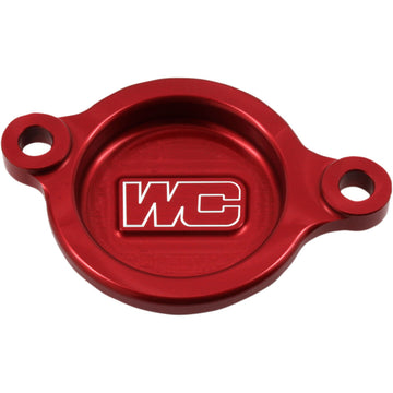 WORKS CONNECTION Oil Filter Cover - Red - Honda 27-006