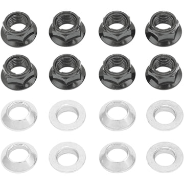 BOLT Flange Lug Nut - Locking - Silver - 8-Pack 2005-LUG.S