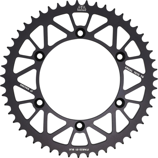 JT Sprockets Rear Sprocket - 520 - Black - 51 Tooth JTA822.51BLK