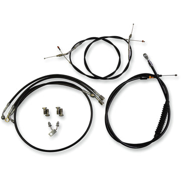 LA Choppers Handlebar Cable/Brake Line Kit - 18" - 20" Ape Hanger Handlebars - Black Vinyl LA-8123KT-19B