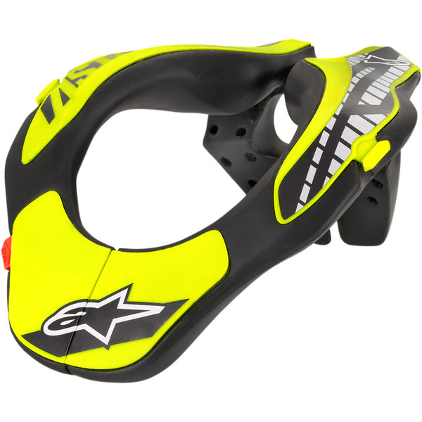 Alpinestars Youth Neck Support - Black/Yellow Fluo - One Size 6540118-155-OS