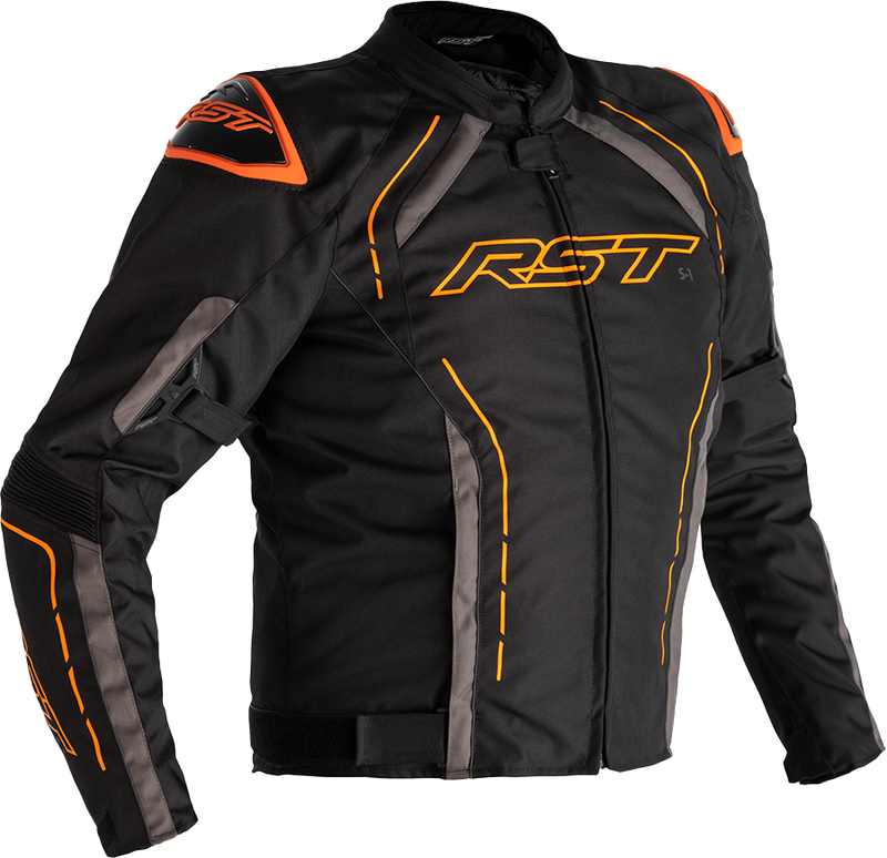 RST S1 CE Textile Jacket - Black/Grey/Neon Orange - S