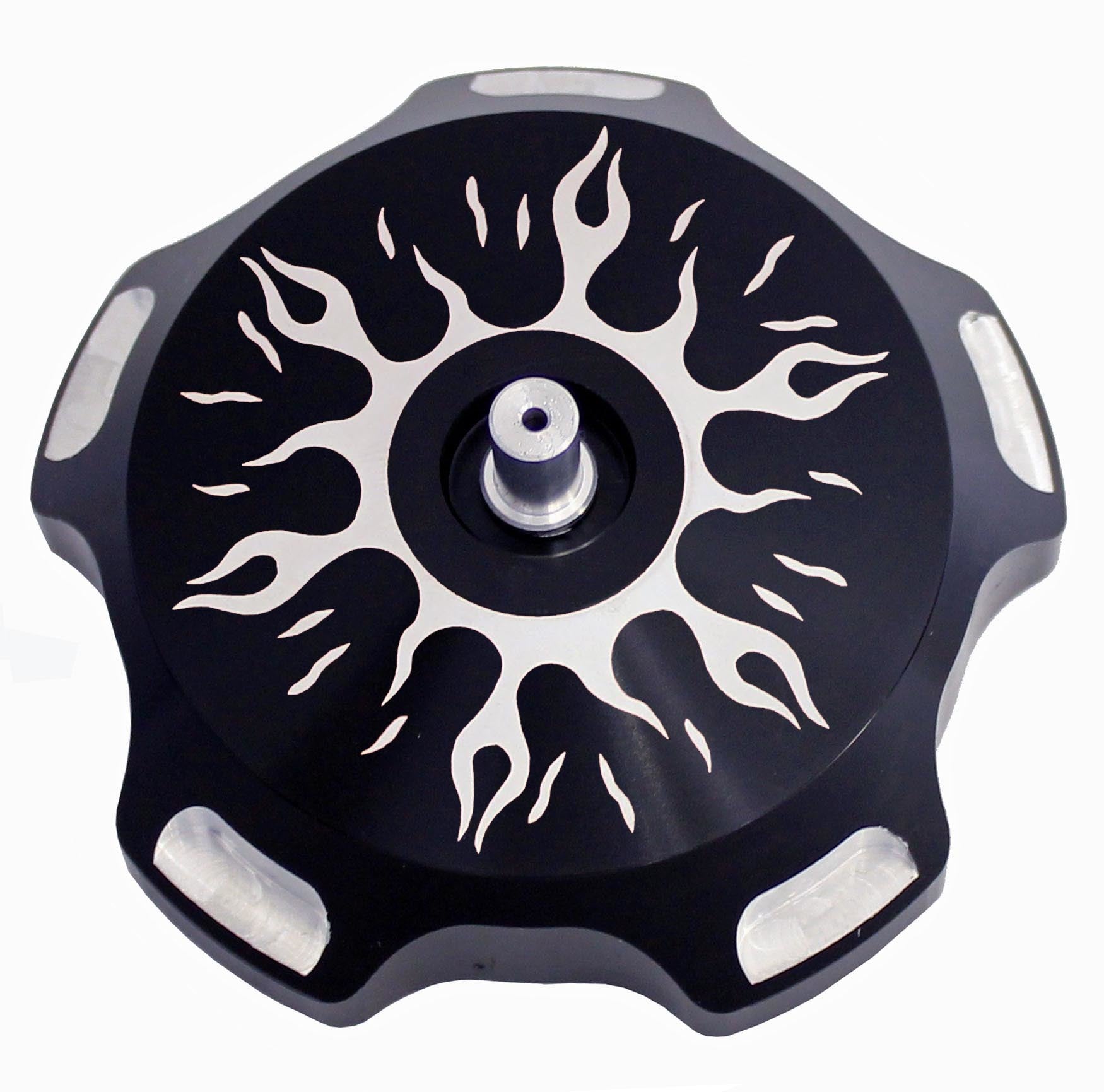 Billet Gas Cap (Black Flames)