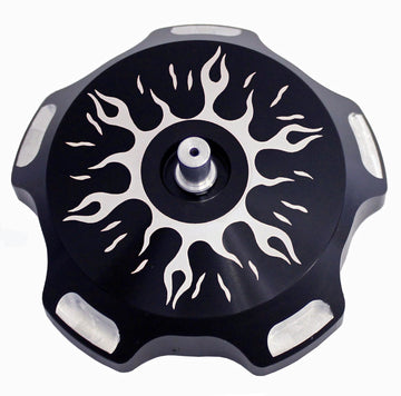 Billet Gas Cap (Black Flames)