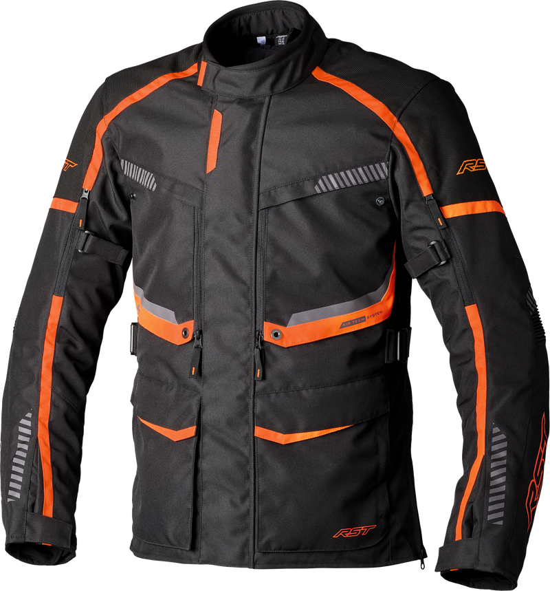 RST Maverick Evo CE Textile Jacket - Black/Orange - 4XL