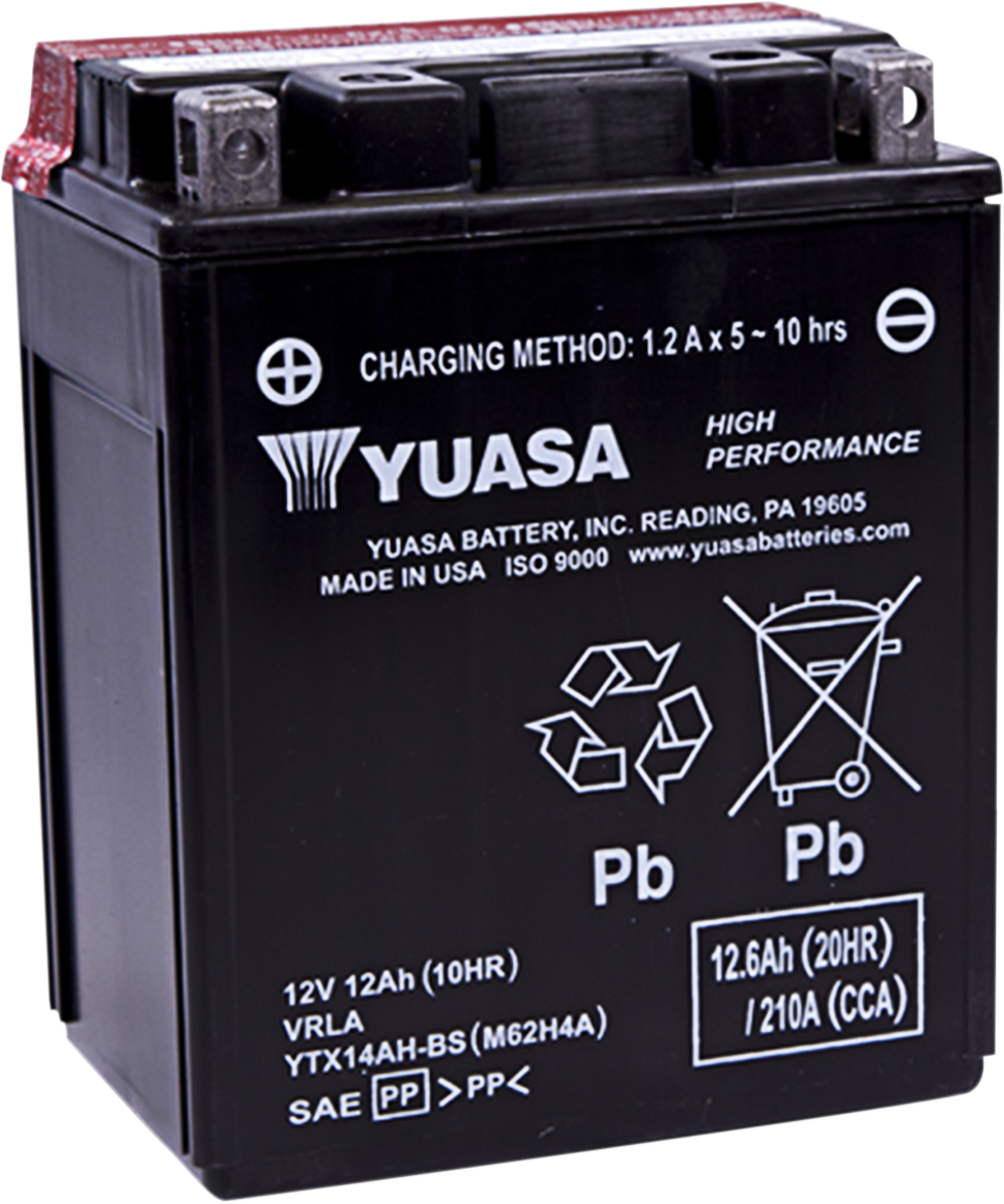 Yuasa AGM Battery - YTX14AH-BS .66 L YUAM62H4A