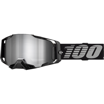 100% Armega Goggle - Black - Silver Mirror 50005-00030