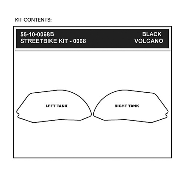STOMPGRIP Traction Pad Tank Grips - Volcano - Black - Ducati 55-10-0068B