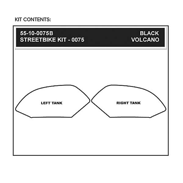 STOMPGRIP Traction Pad Tank Grips - Volcano - Black - Aprilia 55-10-0075B