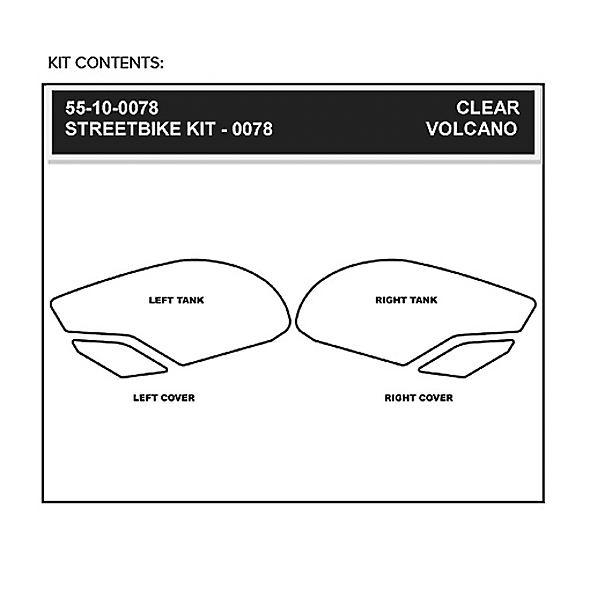 STOMPGRIP Traction Pad Tank Grips - Volcano - Clear/Black - Triumph 55-10-0078H