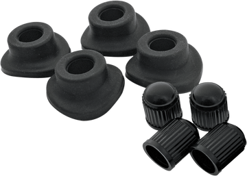 BOLT Valve Stem Grommet/Cap - Black - 4 Pack 2007-GRM