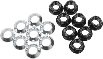 BOLT Flange Lug Nut - Locking - Black - 8-Pack 2005-LUG.B