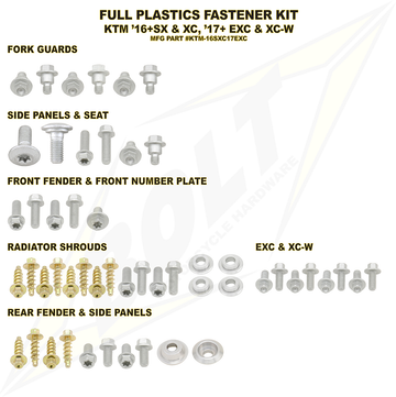 BOLT Body Work Fastener Kit - KTM KTM-16SXC17EXC