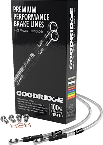 GOODRIDGE Brake Hose Kit - Front - FLH '96-'07 - +6" HD0033-3FC-CL6