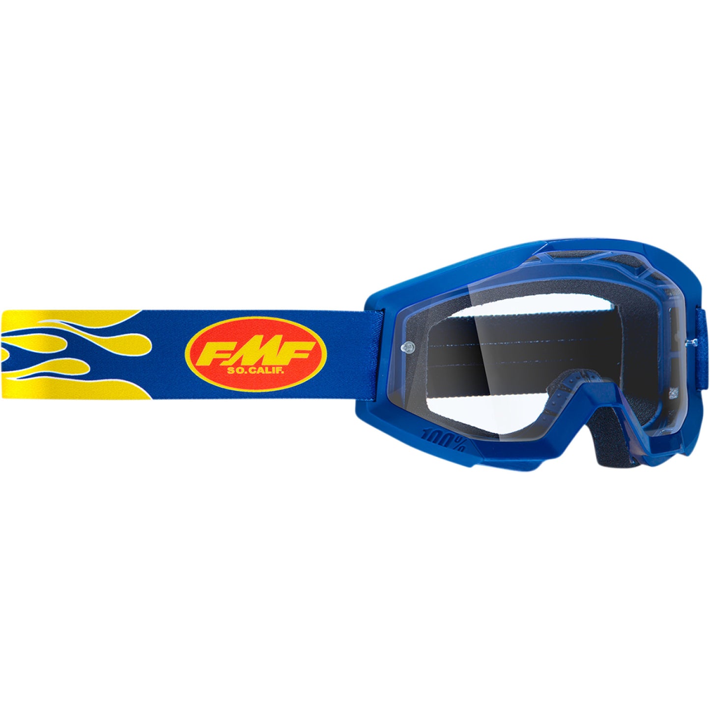 FMF PowerCore Goggles - Flame - Navy - Clear F-50050-00007