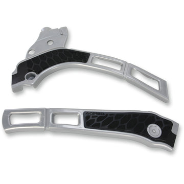 ACERBIS X-Grip Frame Guards - Silver/Black - YZ 125/250/125X/250X 2464741015