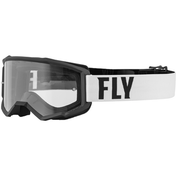 Fly Racing Youth Focus Goggle White/Black - Clear Lens by WPS
