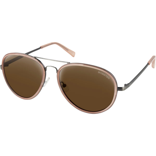 Bobster Goose Sunglasses - Gloss Clear Blush Gunmetal - Brown HD Silver Mirror Lens BGSE102HD