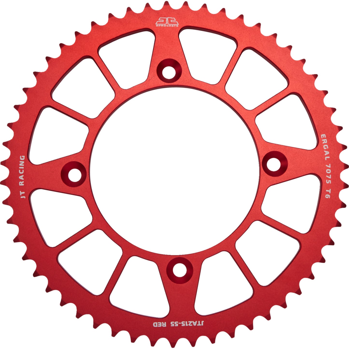 JT SPROCKETS Rear Sprocket - Red - 55 Tooth - Honda JTA215.55RED by JT Rear Sprockets   Aluminum/Alloy