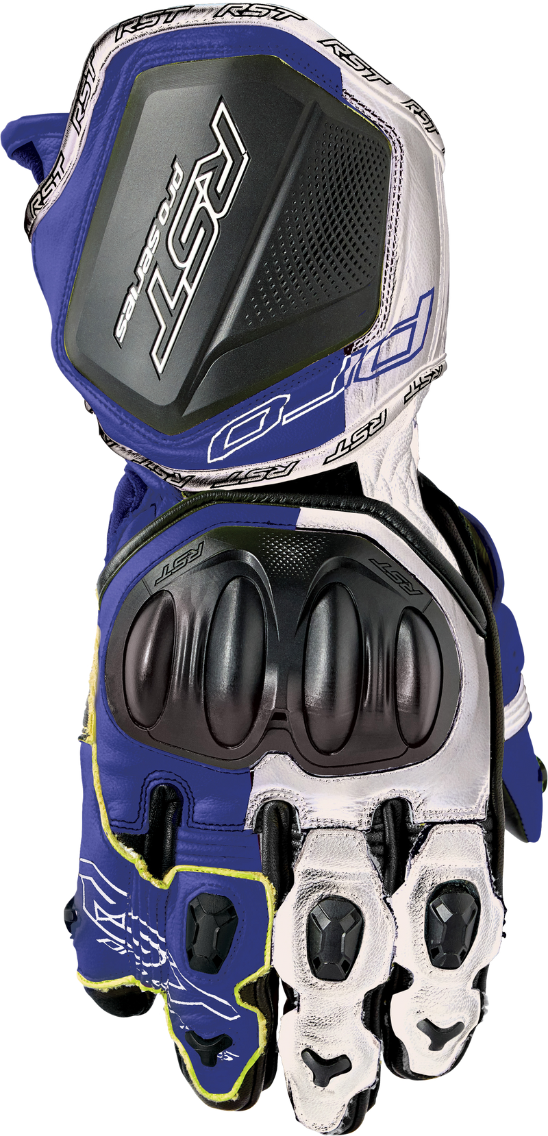 RST Pro Series GP D3O CE Leather Glove - White/Blue - L