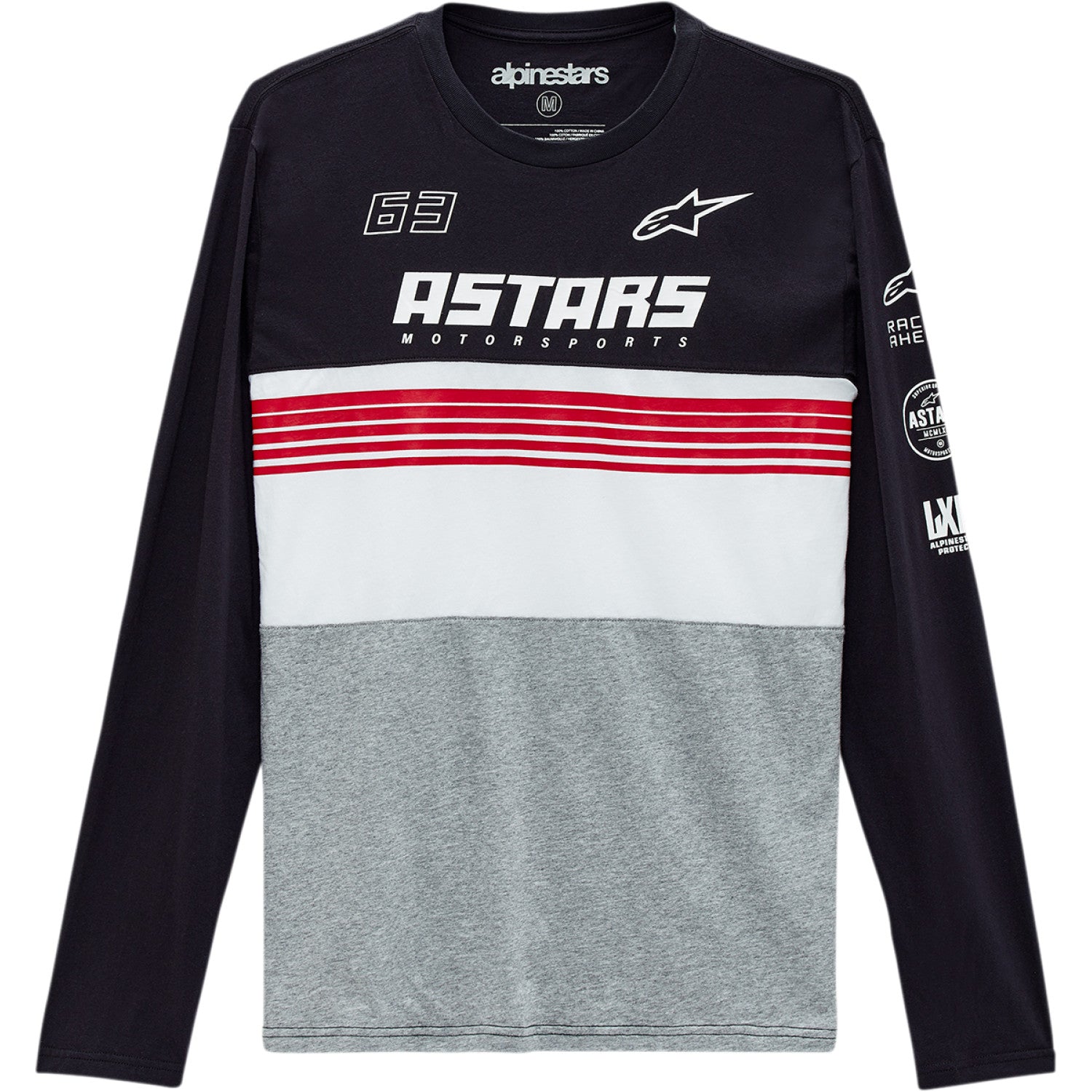 ALPINESTARS Turbo Long-Sleeve T-Shirt - Black/Heather Gray - Large 1213711111028L