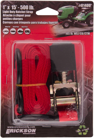 ERICKSON Ratchet Strap - 1" x 15' - Red 01400