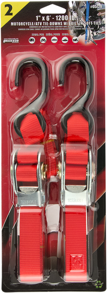 ERICKSON Over-Center Buckle Strap - 1" x 6' - Red 05729