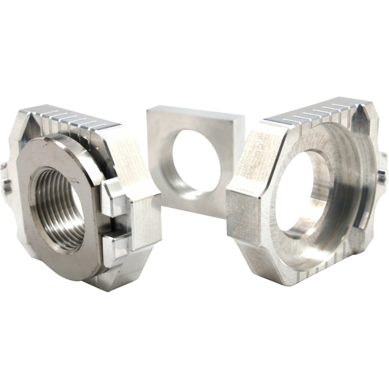 WORKS CONNECTION Elite Axle Block Kit - Silver - Gas Gas/Husqvarna/KTM 17-316