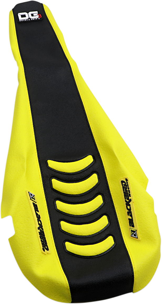 Blackbird Racing Double Grip 3 Seat Cover - Black/Yellow - Suzuki 1330HUS | Seat Covers