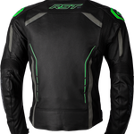 RST S1 CE Leather Jacket - Black/Grey/Neon Green - 3XL