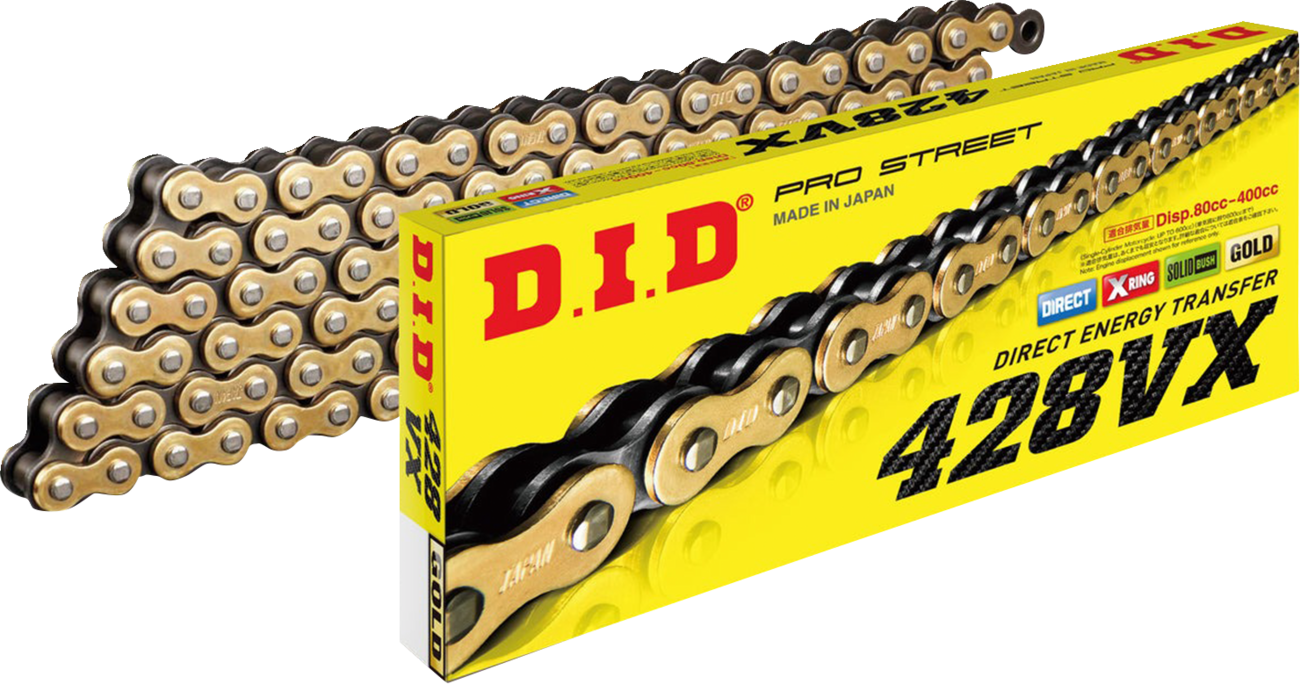 DID 428 VX - Drive Chain - 130 Links - Gold and Black 428VXG130FB