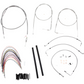 BURLY BRAND Handlebar Cable/Brake Line Kit - Complete - 14" Ape Hanger Handlebars - Stainless Steel B30-1076