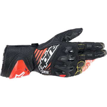 ALPINESTARS GP Tech v2 Gloves - Black/White/Fluo Red - Small 3556622-1231-S