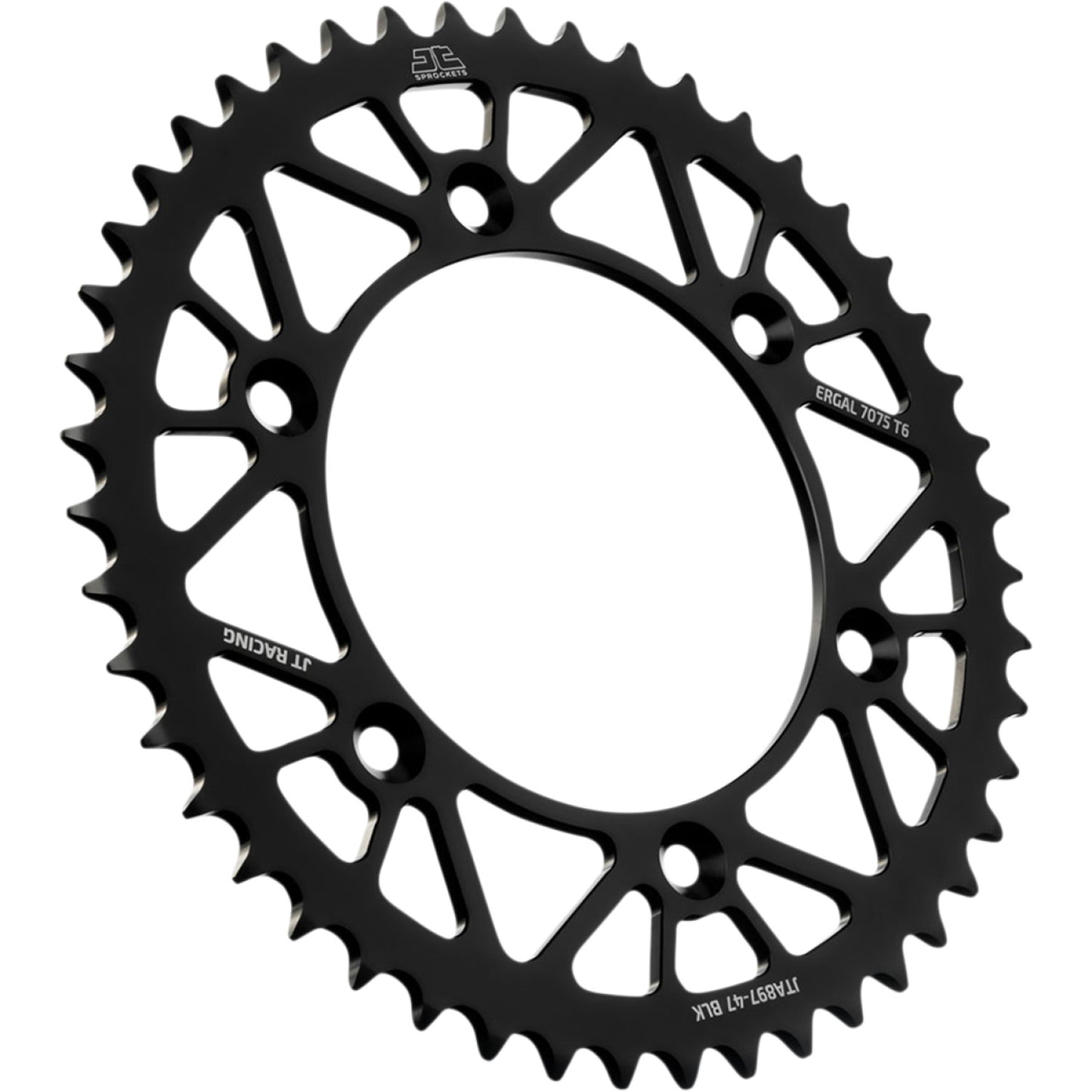 JT SPROCKETS Rear Sprocket - Black - 47-Tooth JTA897.47BLK by JT Rear Sprockets   Aluminum/Alloy