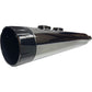 BASSANI XHAUST 4-1/2" Straight Can Slip-On Mufflers - Chrome with Black End Cap - Twin Cam Touring 1F744