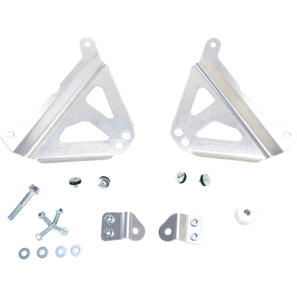 Works Connection Radiator Brace Set - Silver - Yamaha 18-279
