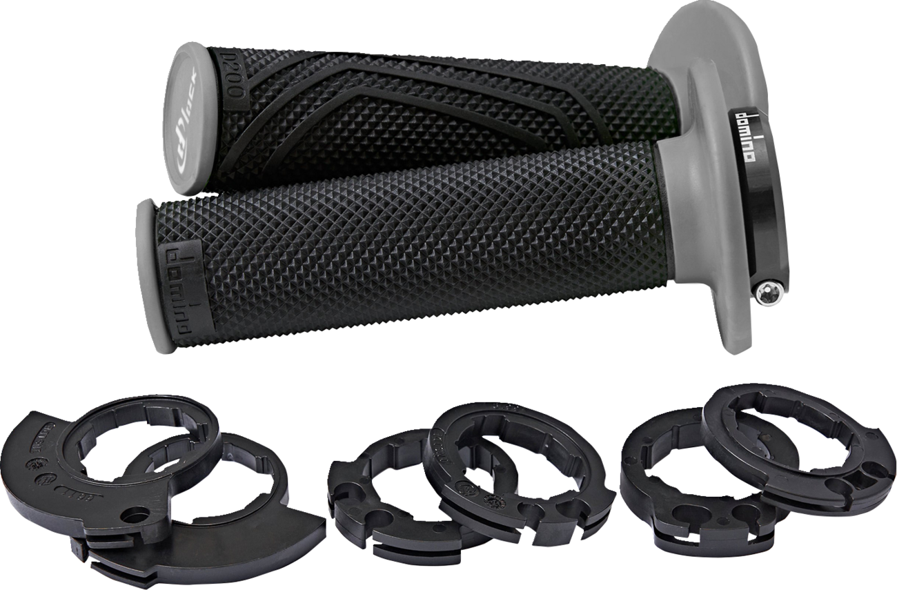 DOMINO D200 Lock-On Grips - Black/Gray D20046C4052H8-0