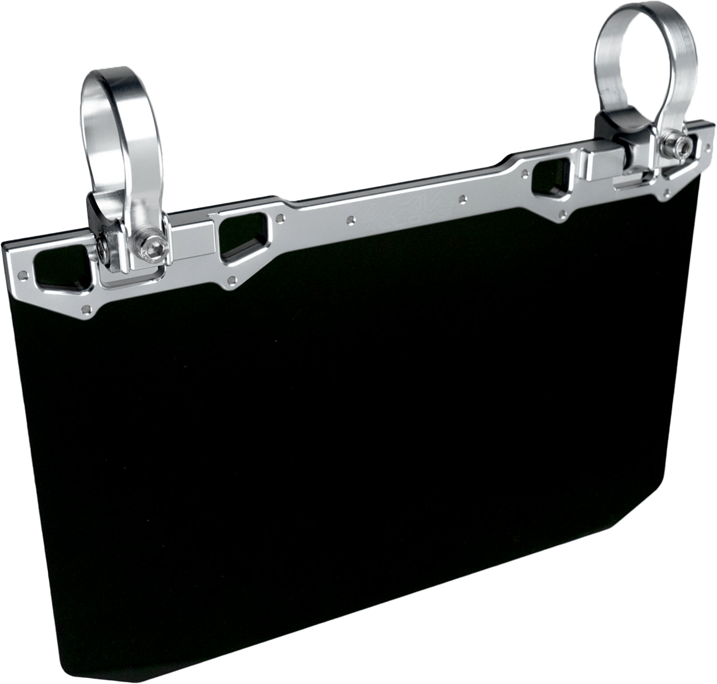 12" X 8" Narrow Mount Sun Viso W/Solid Black Shield  Silver