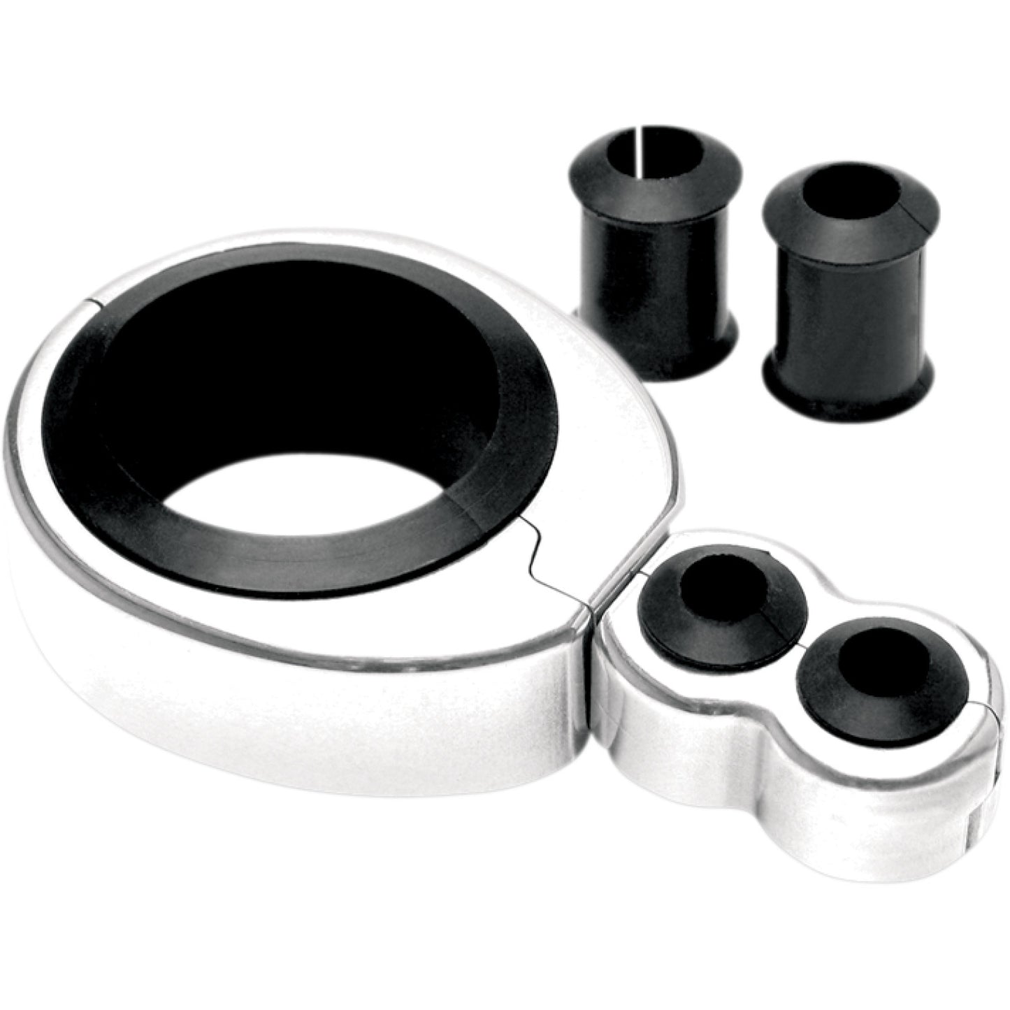 Motion Pro Cable Clamp - Dual - 1-1/4" - 1-1/2" Mounting Diameter - Chrome 11-0042
