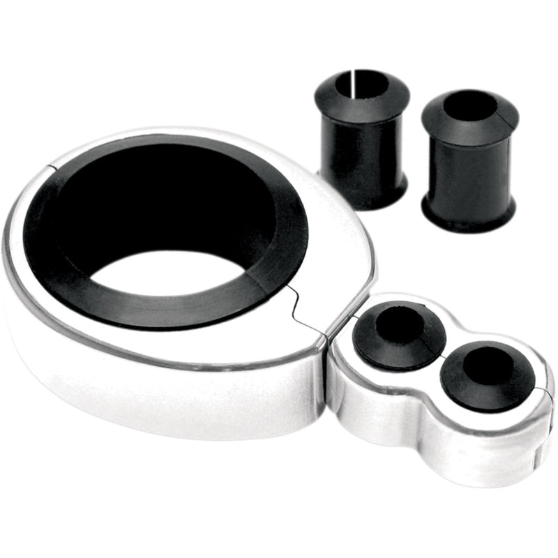 Motion Pro Cable Clamp - Dual - 1-1/4" - 1-1/2" Mounting Diameter - Chrome 11-0042