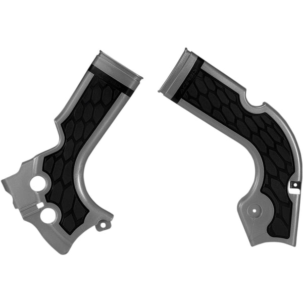 Acerbis X-Grip Frame Guards - Silver/Black - CRF 250R/450R 2374241015